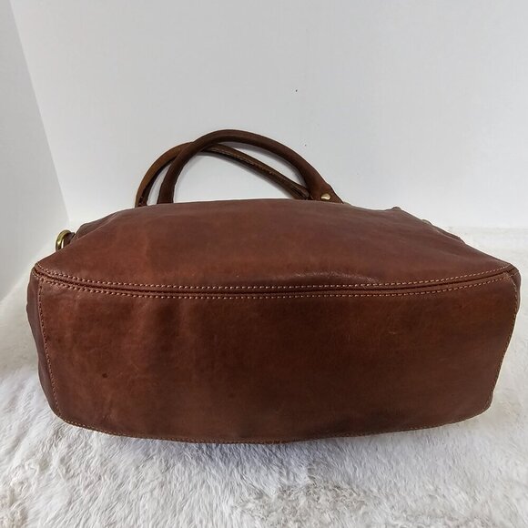 Amber Rose Brown Leather Shoulder Bag Boho Fur Flaw - Picture 7 of 16